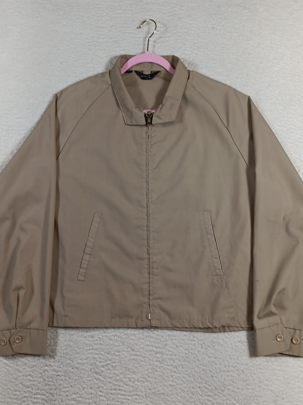 Vintage 70s JCpenney Ricky Jacket Mens Large Tan Bomber Harrington